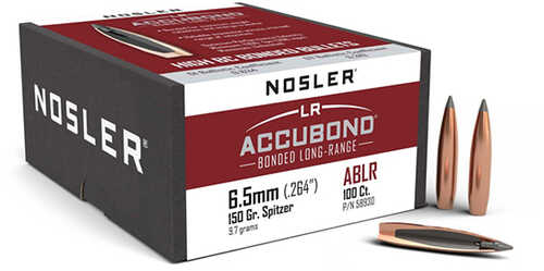 Nosler AccuBond Long Range Bullets 6.5mm 150 gr. Spitzer Point 100 pk. Model: 58930